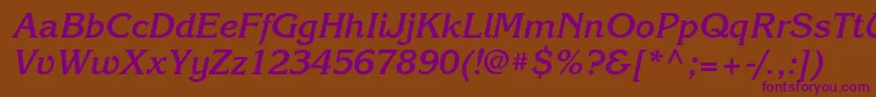 KorinnatttBolditalic Font – Purple Fonts on Brown Background