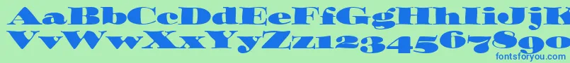 OzwaldOsItcTt Font – Blue Fonts on Green Background