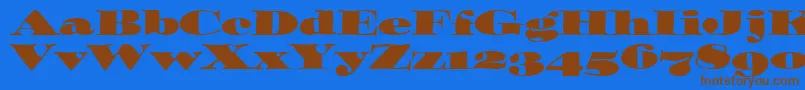 OzwaldOsItcTt Font – Brown Fonts on Blue Background