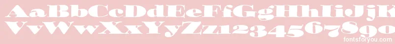 OzwaldOsItcTt-Schriftart – Weiße Schriften auf rosa Hintergrund