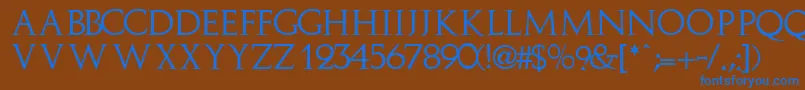 Шрифт ImplicitcapssskRegular – синие шрифты на коричневом фоне