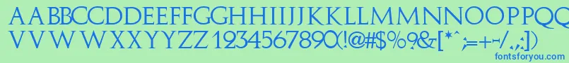 ImplicitcapssskRegular Font – Blue Fonts on Green Background