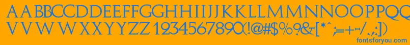 ImplicitcapssskRegular Font – Blue Fonts on Orange Background