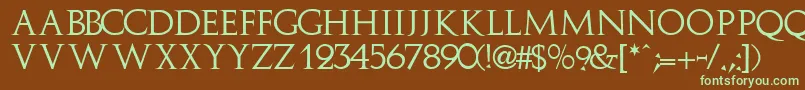 ImplicitcapssskRegular Font – Green Fonts on Brown Background