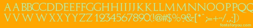 ImplicitcapssskRegular Font – Green Fonts on Orange Background