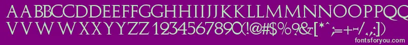 ImplicitcapssskRegular Font – Green Fonts on Purple Background