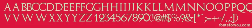 フォントImplicitcapssskRegular – 赤い背景に緑の文字