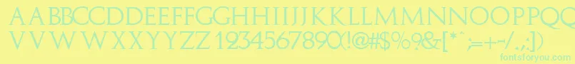 ImplicitcapssskRegular Font – Green Fonts on Yellow Background