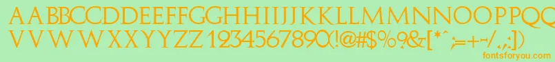 ImplicitcapssskRegular Font – Orange Fonts on Green Background