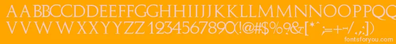 ImplicitcapssskRegular Font – Pink Fonts on Orange Background