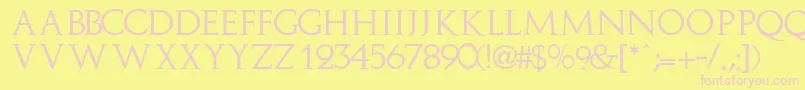 ImplicitcapssskRegular Font – Pink Fonts on Yellow Background