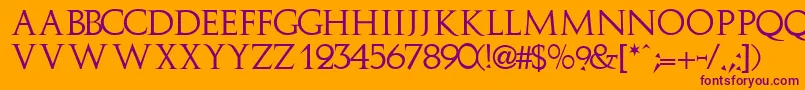 ImplicitcapssskRegular Font – Purple Fonts on Orange Background