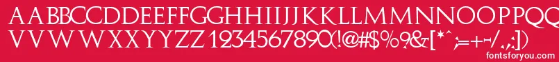 フォントImplicitcapssskRegular – 赤い背景に白い文字