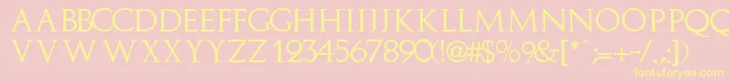 ImplicitcapssskRegular Font – Yellow Fonts on Pink Background