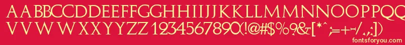 ImplicitcapssskRegular Font – Yellow Fonts on Red Background