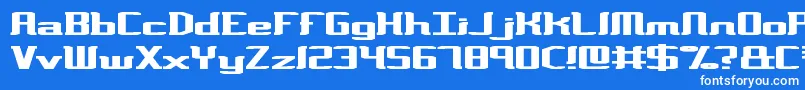 VarianceBrk-Schriftart – Weiße Schriften auf blauem Hintergrund