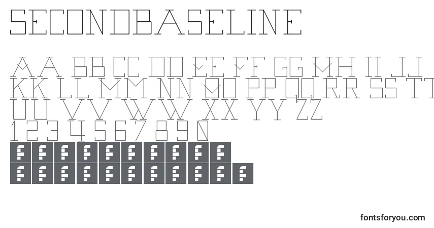 A fonte SecondBaseLine – alfabeto, números, caracteres especiais