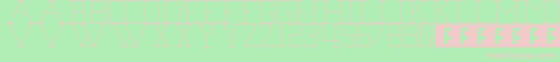 フォントSecondBaseLine – 緑の背景にピンクのフォント