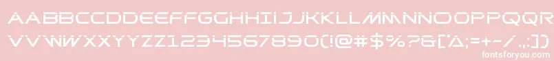 Prometheanlaser-Schriftart – Weiße Schriften auf rosa Hintergrund