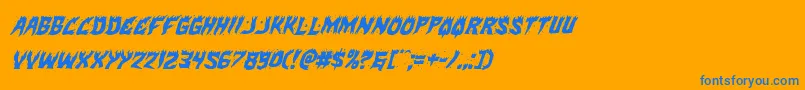 Hotkissital Font – Blue Fonts on Orange Background