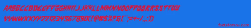 Hotkissital Font – Red Fonts on Blue Background