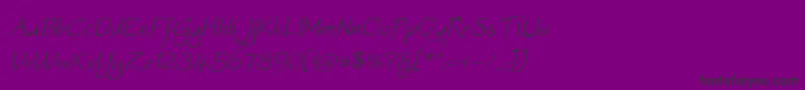 Worstveldslingoblique-Schriftart – Schwarze Schriften auf violettem Hintergrund