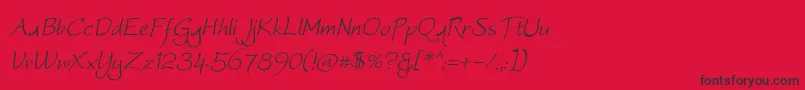 フォントWorstveldslingoblique – 赤い背景に黒い文字