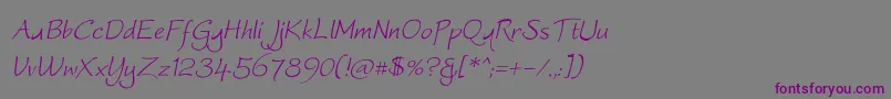 Worstveldslingoblique-Schriftart – Violette Schriften auf grauem Hintergrund