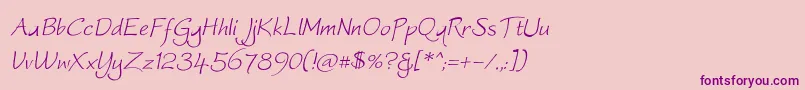 Worstveldslingoblique Font – Purple Fonts on Pink Background