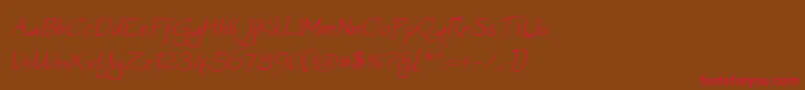 Worstveldslingoblique Font – Red Fonts on Brown Background