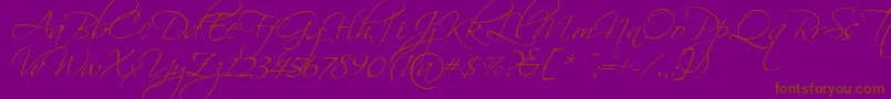 Scriptorama-Schriftart – Braune Schriften auf violettem Hintergrund