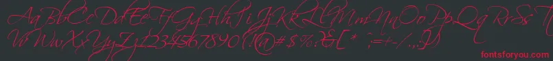 Fonte Scriptorama – fontes vermelhas em um fundo preto