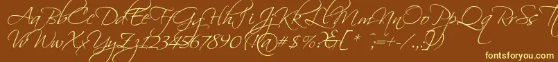 Шрифт Scriptorama – жёлтые шрифты на коричневом фоне
