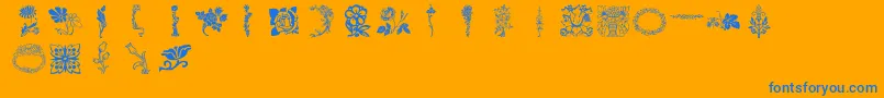 Lpflowers-Schriftart – Blaue Schriften auf orangefarbenem Hintergrund