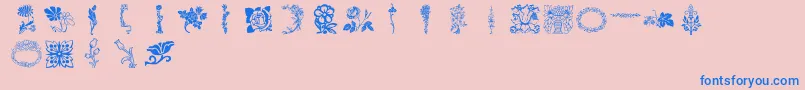 Lpflowers Font – Blue Fonts on Pink Background