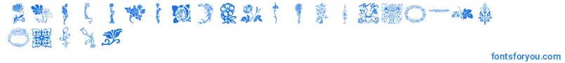 Lpflowers Font – Blue Fonts on White Background