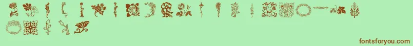 Lpflowers Font – Brown Fonts on Green Background