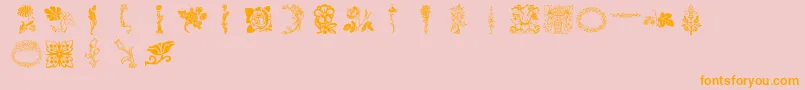 Lpflowers-Schriftart – Orangefarbene Schriften auf rosa Hintergrund