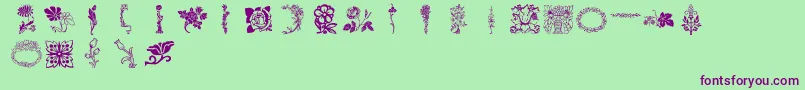 Lpflowers Font – Purple Fonts on Green Background