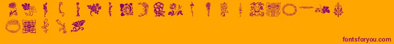 Lpflowers-Schriftart – Violette Schriften auf orangefarbenem Hintergrund