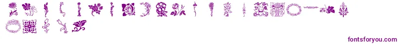 Lpflowers-Schriftart – Violette Schriften auf weißem Hintergrund