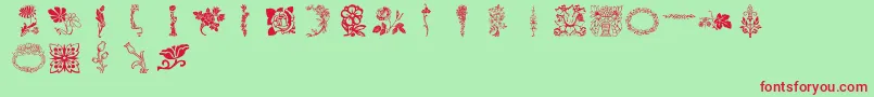 Lpflowers Font – Red Fonts on Green Background