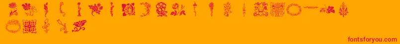 Lpflowers-Schriftart – Rote Schriften auf orangefarbenem Hintergrund