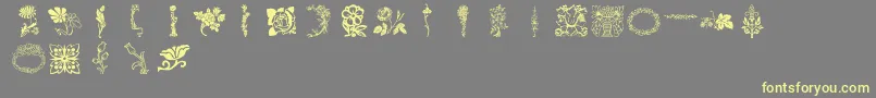 Lpflowers Font – Yellow Fonts on Gray Background