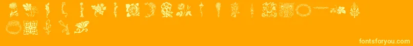 Lpflowers-Schriftart – Gelbe Schriften auf orangefarbenem Hintergrund