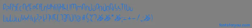 フォントGooooly – 灰色の背景に青い文字