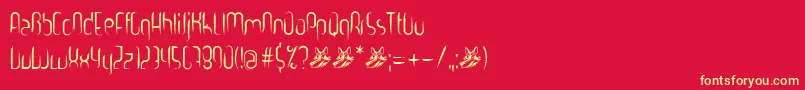フォントGooooly – 黄色の文字、赤い背景