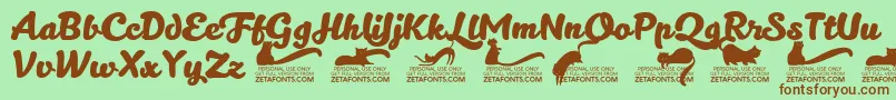 Kittenboldtrial-fontti – ruskeat fontit vihreällä taustalla