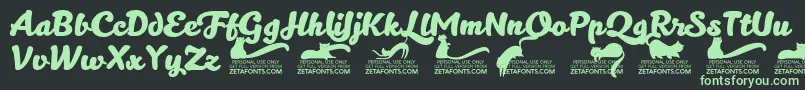 Kittenboldtrial Font – Green Fonts on Black Background