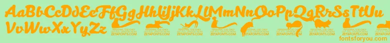 Kittenboldtrial Font – Orange Fonts on Green Background